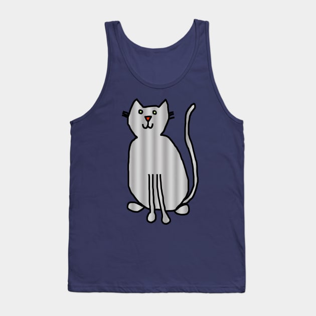 Cat Metal Tank Top by ellenhenryart